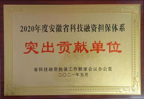 合肥高新 荣获 安徽省科技融资担保体系突出贡献单位 称号